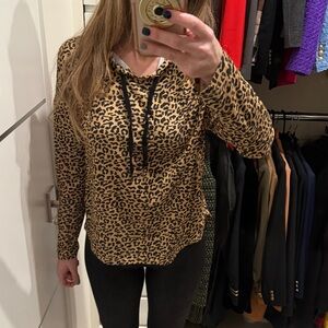 Kyodan Leopard Print Hoodie with Black Accents